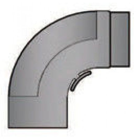 Rauchrohrbogen gezogen 90° mit Tür Durchmesser 150mm