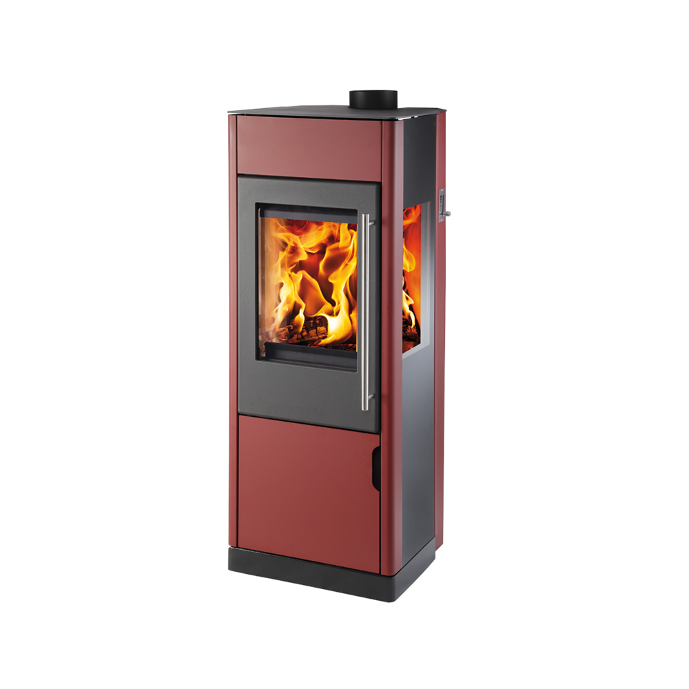 Haas+Sohn | Kaminofen BREGENZ RLU 330.15 rotbraun/perl-schwarz | 6 kW