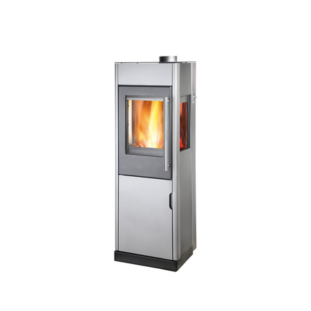 Haas+Sohn | Kaminofen BREGENZ RLU 330.15 perl-grau/perl-schwarz | 6 kW
