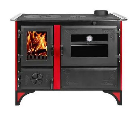 Bruno Cook 500 Küchenherd | bordeauxrote zierelemente