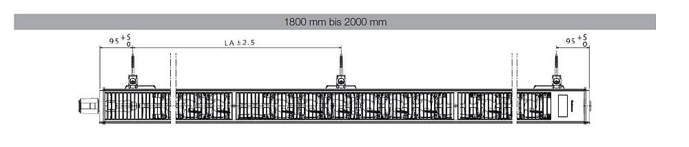 Buderus Waermepumpenheizkoerper Logatrend VC-Plan WP+ | Abmaße von oben | 1800  - 2000 mm