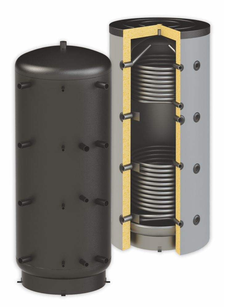 Pufferspeicher ThermoFlux 1000 Liter Heizungswasser PBM-RR 90° Anschlüsse 2 WT | www.klimaworld.com