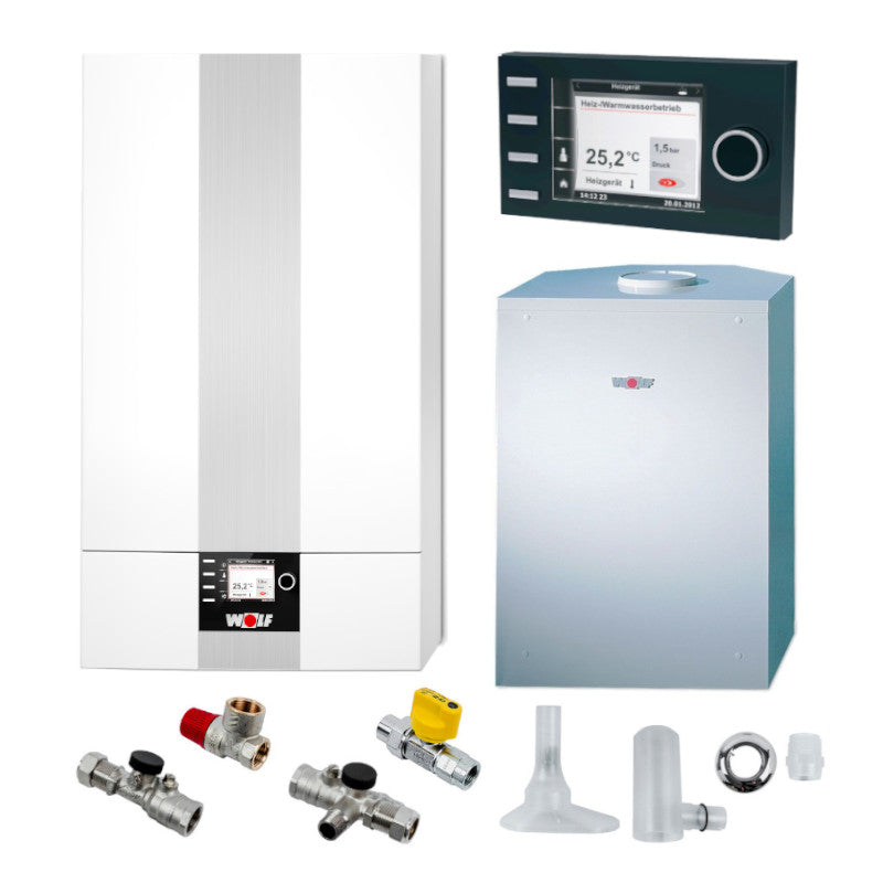 WOLF | Gasbrennwert-Heiztherme | CGB-2-20 mit Speicher | 20 kW