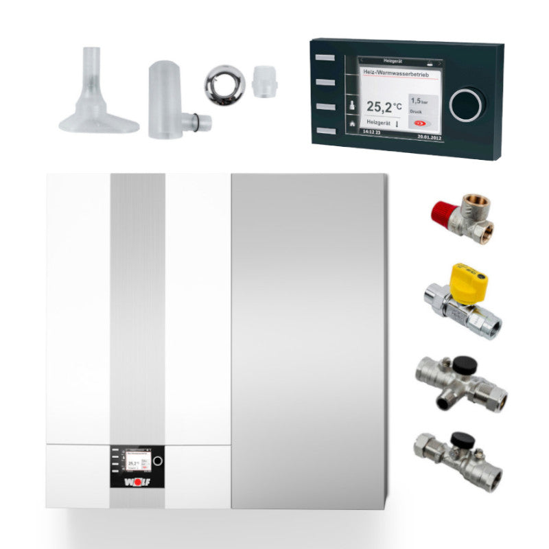 WOLF | Gasbrennwert-Zentrale | CGW-2-20/120L mit Regelung | 20 kW