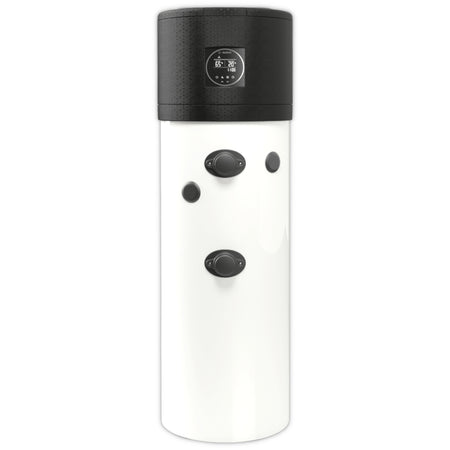 Bosch Warmwasser-Waermepumpe Compress 5000 DW in zylindrischem Weiss mit schwarzem Kopfteil und Display | Klimaworld.com