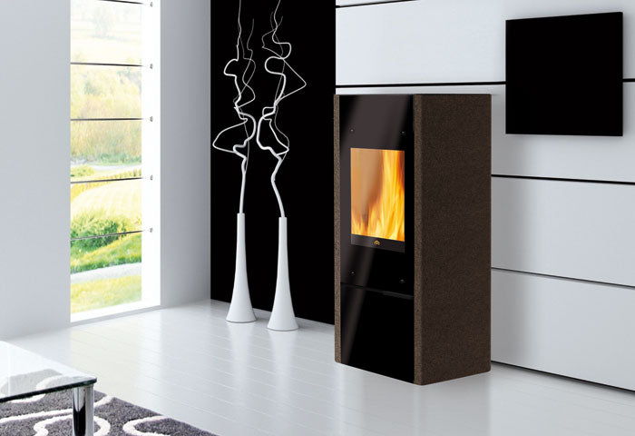 Kaminofen Coral 1 Luftheizer 6 kW Edilkamin Warmluftofen Stahl braun