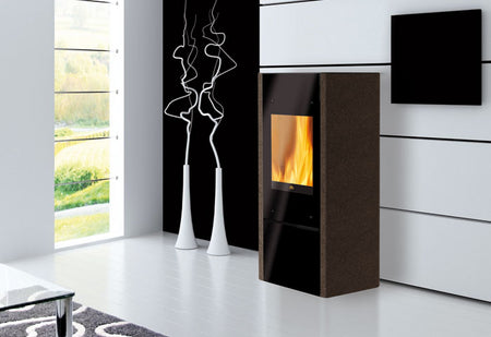Kaminofen Coral 1 Luftheizer 6 kW Edilkamin Warmluftofen Stahl braun
