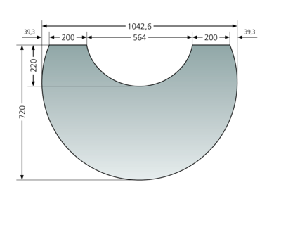 ORANIER | Glas-Vorlegeplatte 1042,6 x 500 mm