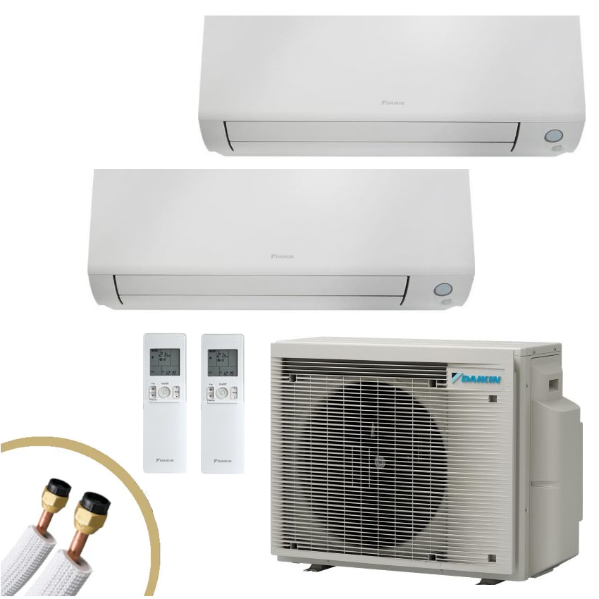 DAikin Multiplit set Wandgeräte FTXM50A + FTXM25A+ 2MXM50A9 mit Kupferrohrleitung | klimaworld