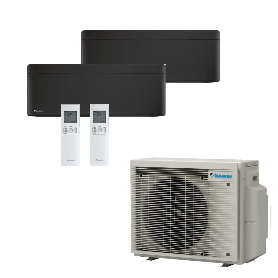 DAIKIN Stylish 2 Wandgeräte in Schwarz + 2MXM50A9