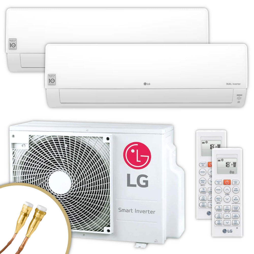LG Multisplit Klimaanlage Set DELUXE | 3,5 kW + 3,5 kW | Quick-Connect