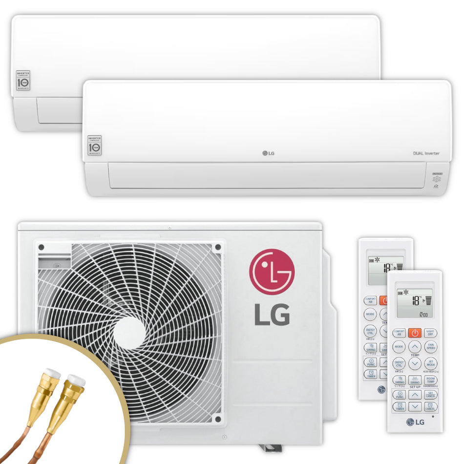 LG Multisplit Klimaanlagen-Set DELUXE | 2,1 kW + 5,0 kW | Quick-Connect