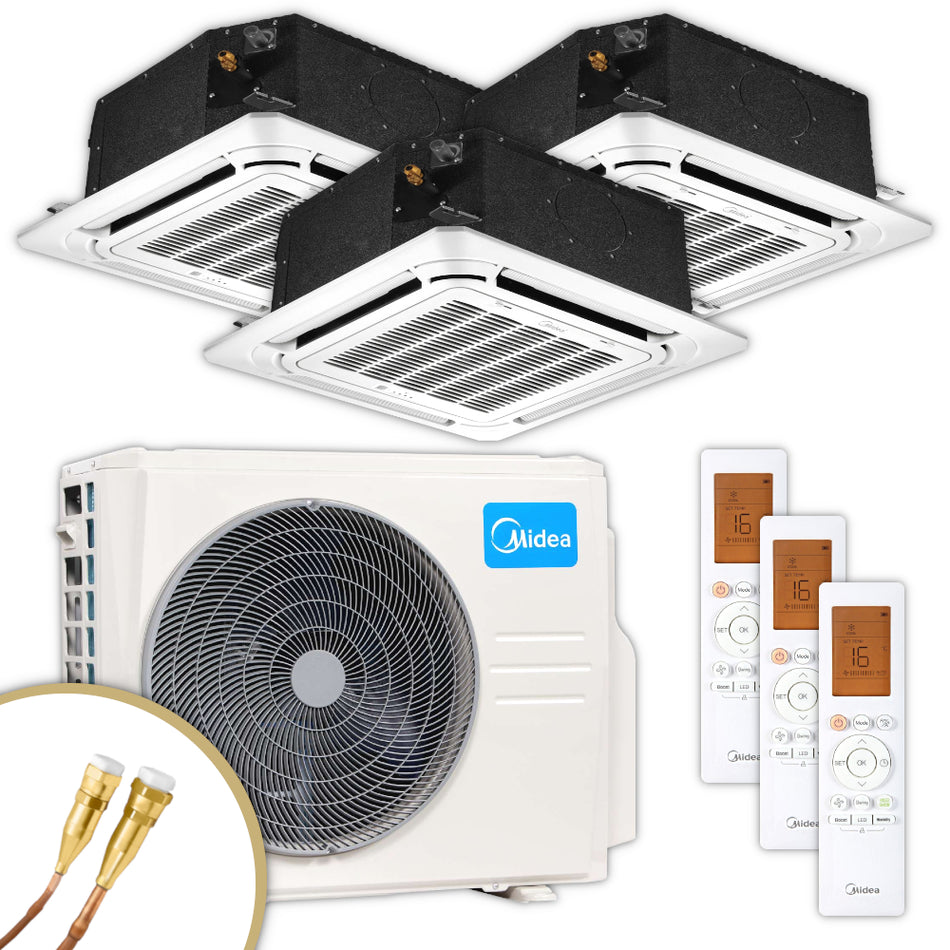 MIDEA | Deckenkassetten-Set | 2 × 3,5 kW + 5,2 kW | Quick-Connect