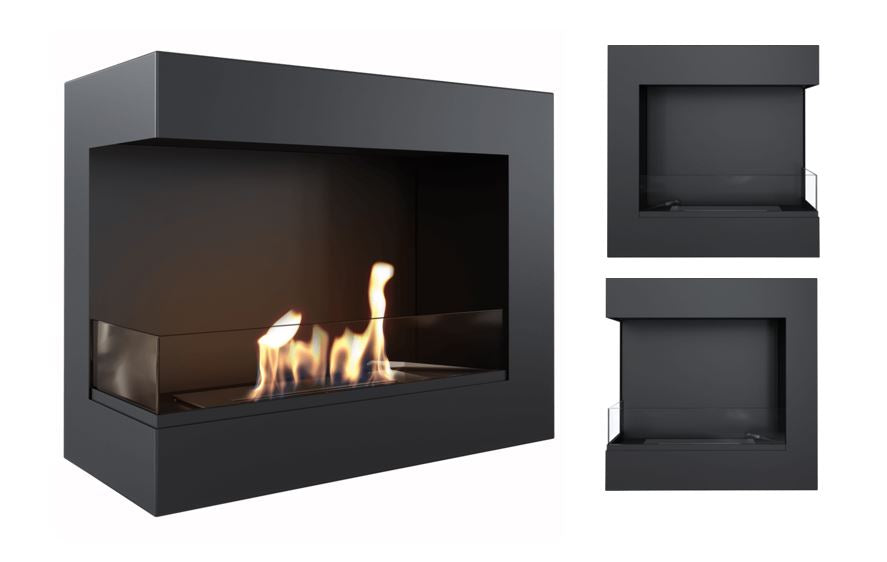 Kratki Biokamin Delta 600 Eckkamin rechts/links | wahlweise + Glas