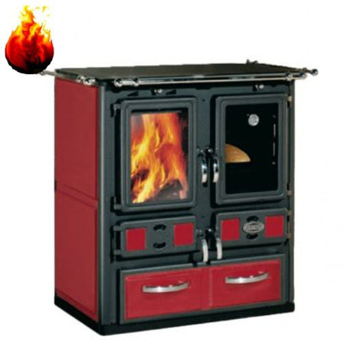 Holzheizherd Sideros Küchenherd Desiree 760 6kW Keramik Bordeaux
