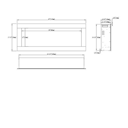 Aflamo LED Elektrokamin Diamond 115, Masszeichnung | klimaworld.com