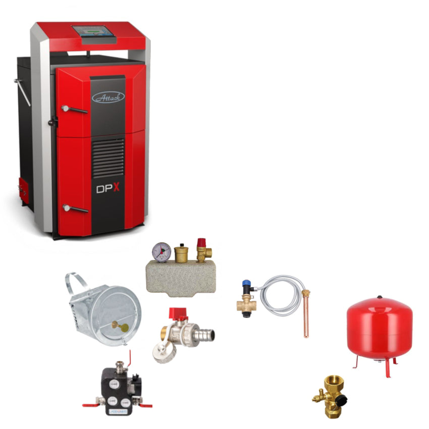 ATTACK Holzvergaserkessel 15 DPX PROFI mit 15 kW | Komplettset 1 | Klimaworld.com