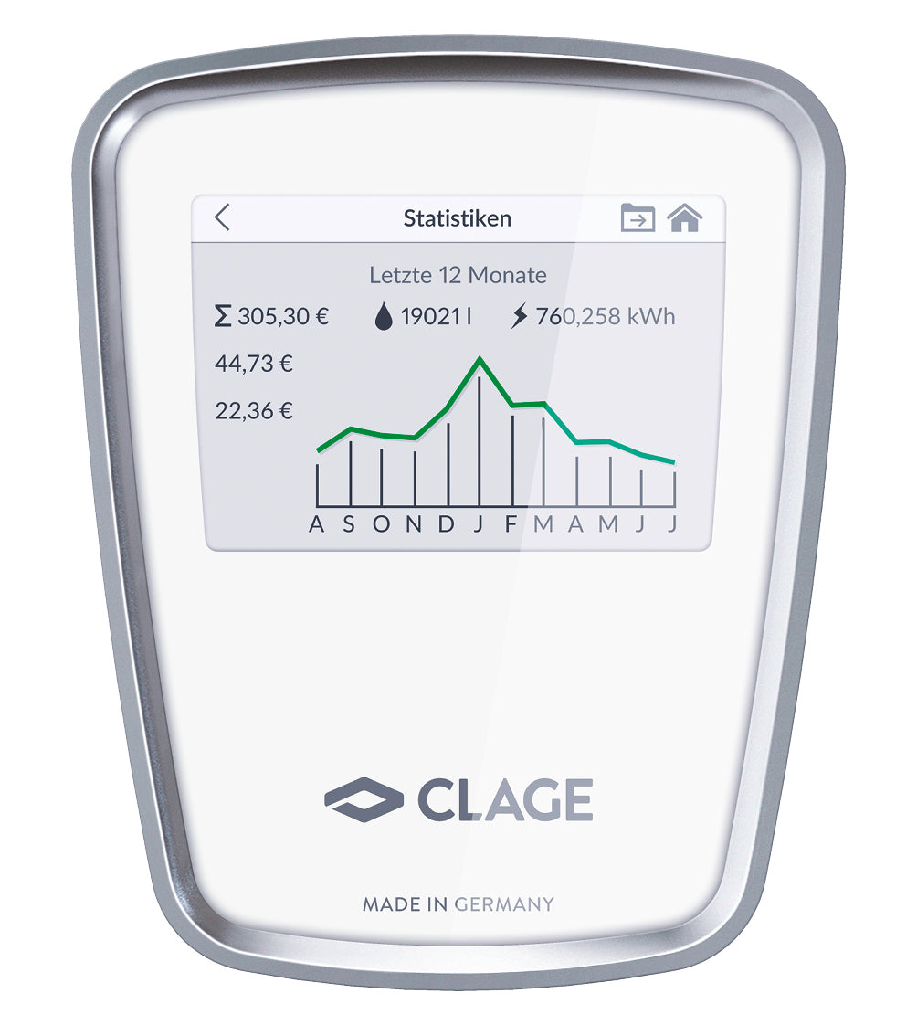 CLAGE Durchlauferhitzer DSX Touch, Display Statistik | klimaworld.com