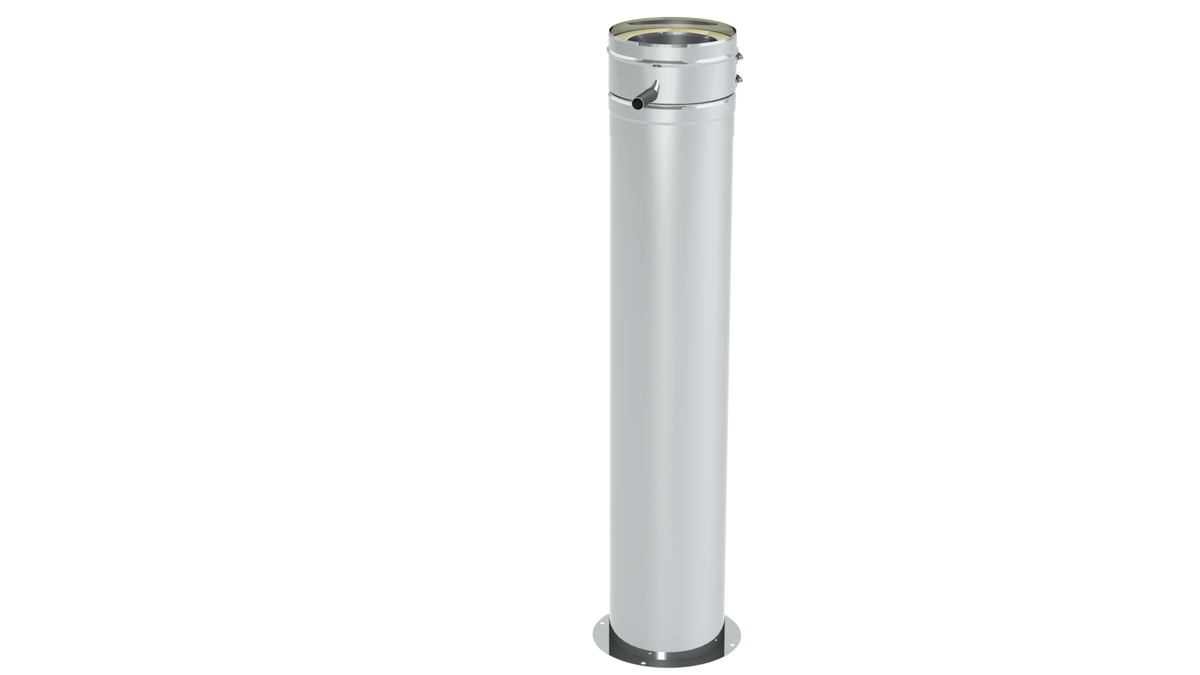 Teleskopstütze 60-1115 mm mit Teleskopkopf und Kondensatablauf seitlich