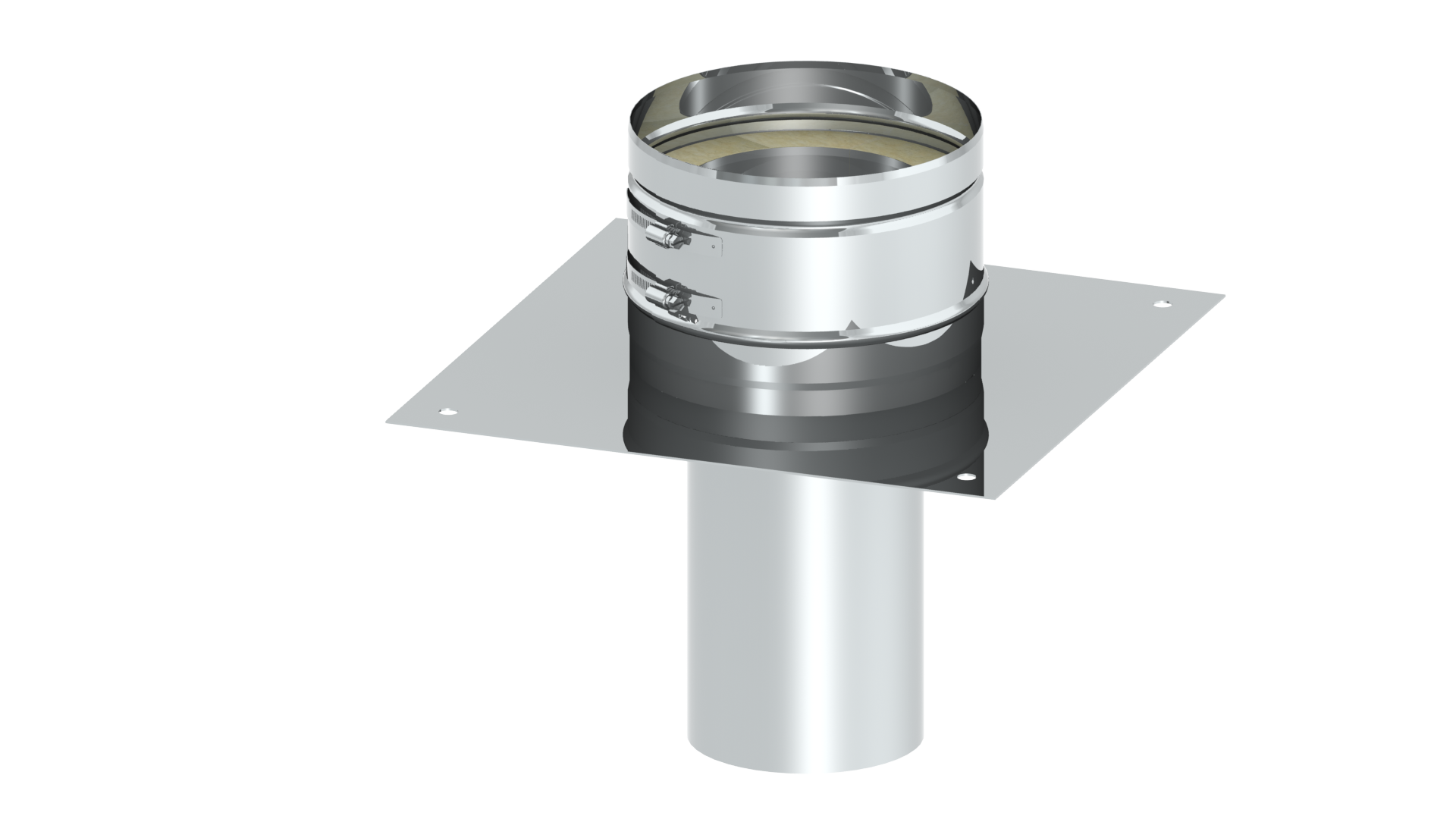Grundplatte für Kaminerhöhung runder Einschub, L=250 mm