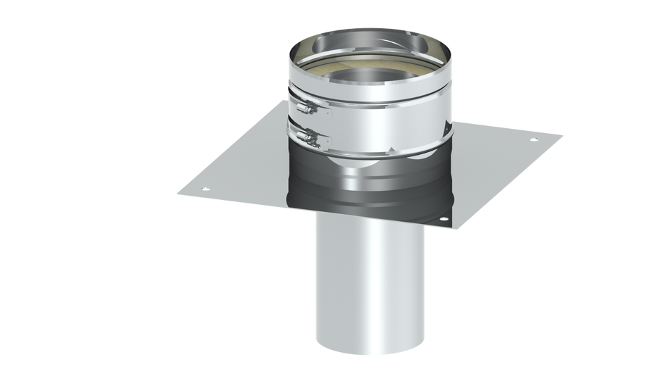Grundplatte für Kaminerhöhung runder Einschub, L=250 mm