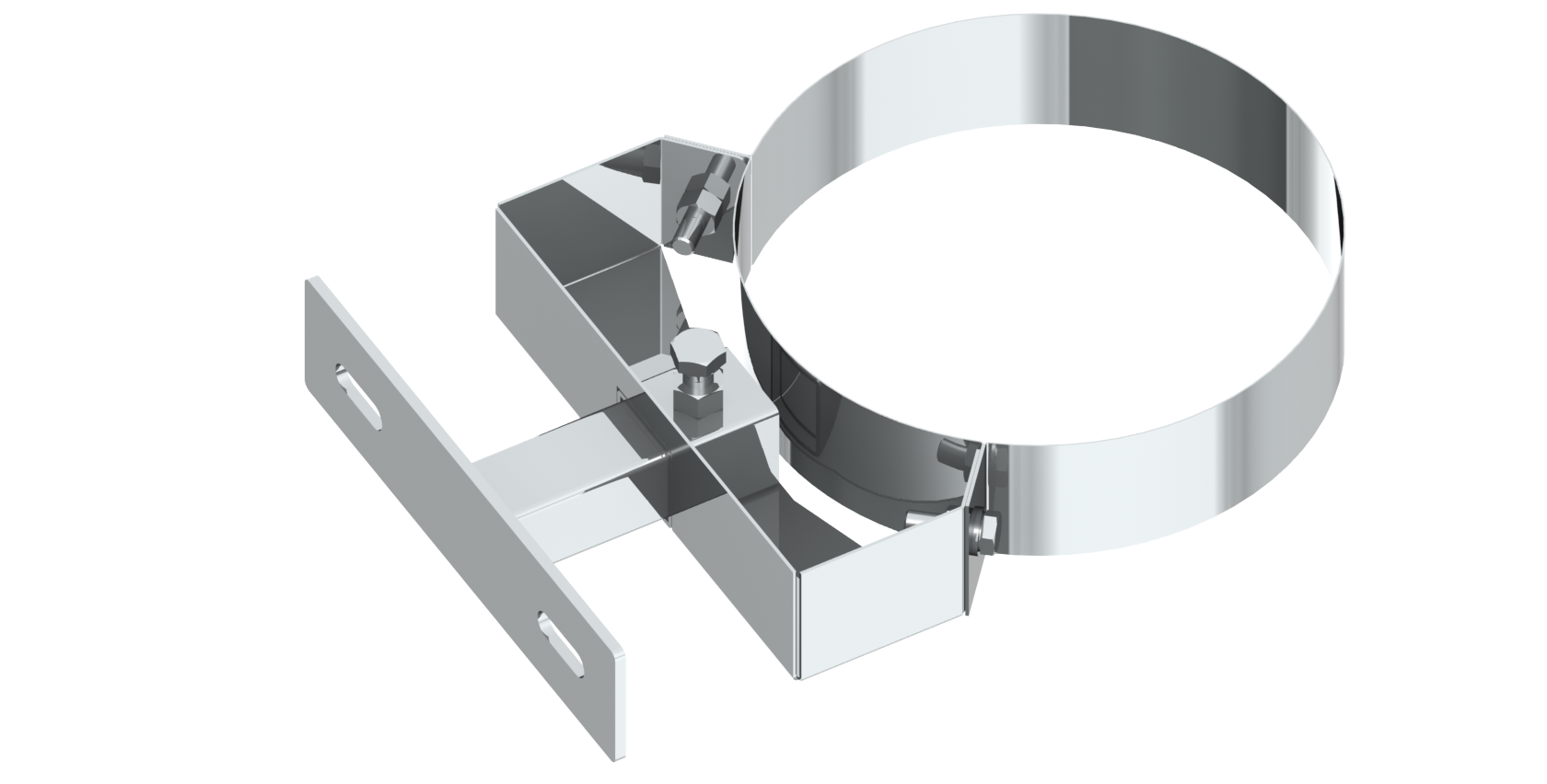 Wandabstandshalter verstellbar 50 - 150 mm mit Gelenk für Edelstahlschornsteinsysteme