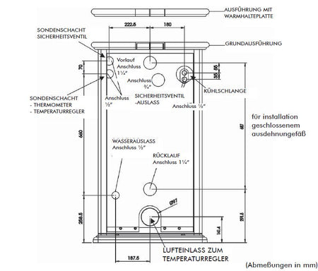 Wasserführender Kaminofen Warm CS 15kW Edilkamin Warmhaltefach