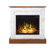 Aflamo LED Standkamin | Vigo Stone weiss/eiche | Wandaufstellung