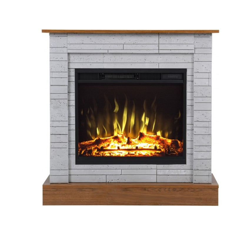 Aflamo LED Standkamin | Vigo Stone Beton/eiche