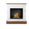 Aflamo Bio-Kamin | Vigo Stone mit Einsatz Bio 60 | weiss/eiche