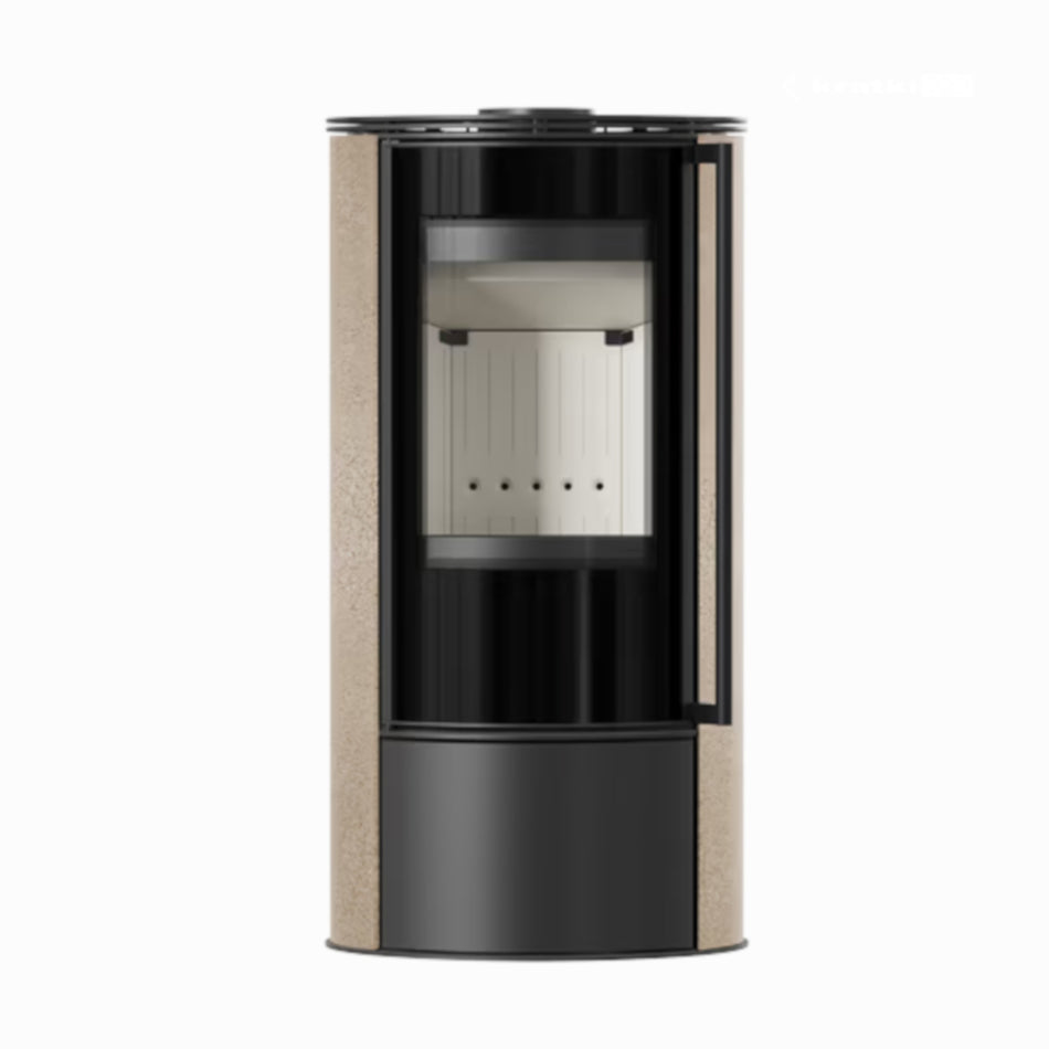 Kratki Kaminofen ERIK, gold satin, Front | klimaworld.com