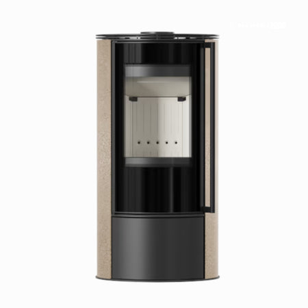 Kratki Kaminofen ERIK, gold satin, weisser Brennraum | klimaworld.com