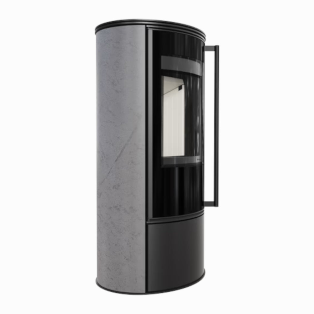 Kratki Kaminofen ERIK, grey satin, Seite | klimaworld.com