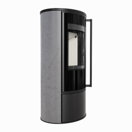 Kratki Kaminofen ERIK, grey satin, Seite | klimaworld.com