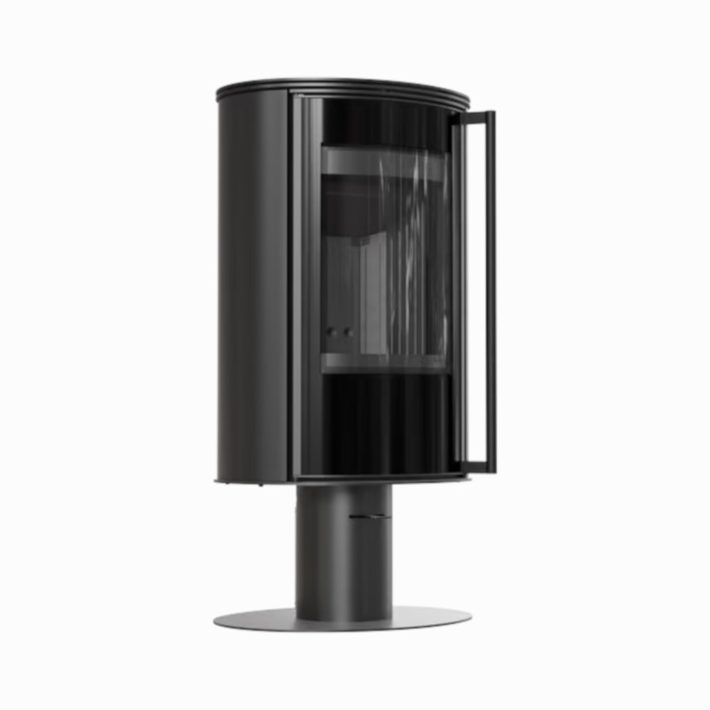 Kratki Kaminofen ERIK mit Sockel mit schwarzem Brennraum | 5,5 kW  | Klimaworld.com