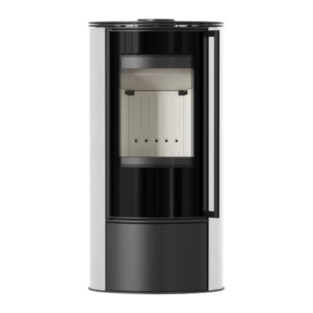 Kratki Kaminofen ERIK, white satin, Front | klimaworld.com