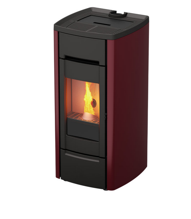 Kalor Pelletkamin Ermetica 98 Cast Iron Mod 10C in Bordeaux | klimaworld.com