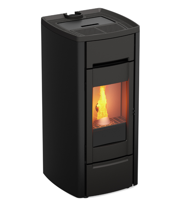 Kalor Pelletkamin Ermetica 98 Cast Iron Mod 6, schwarz | klimaworld.com