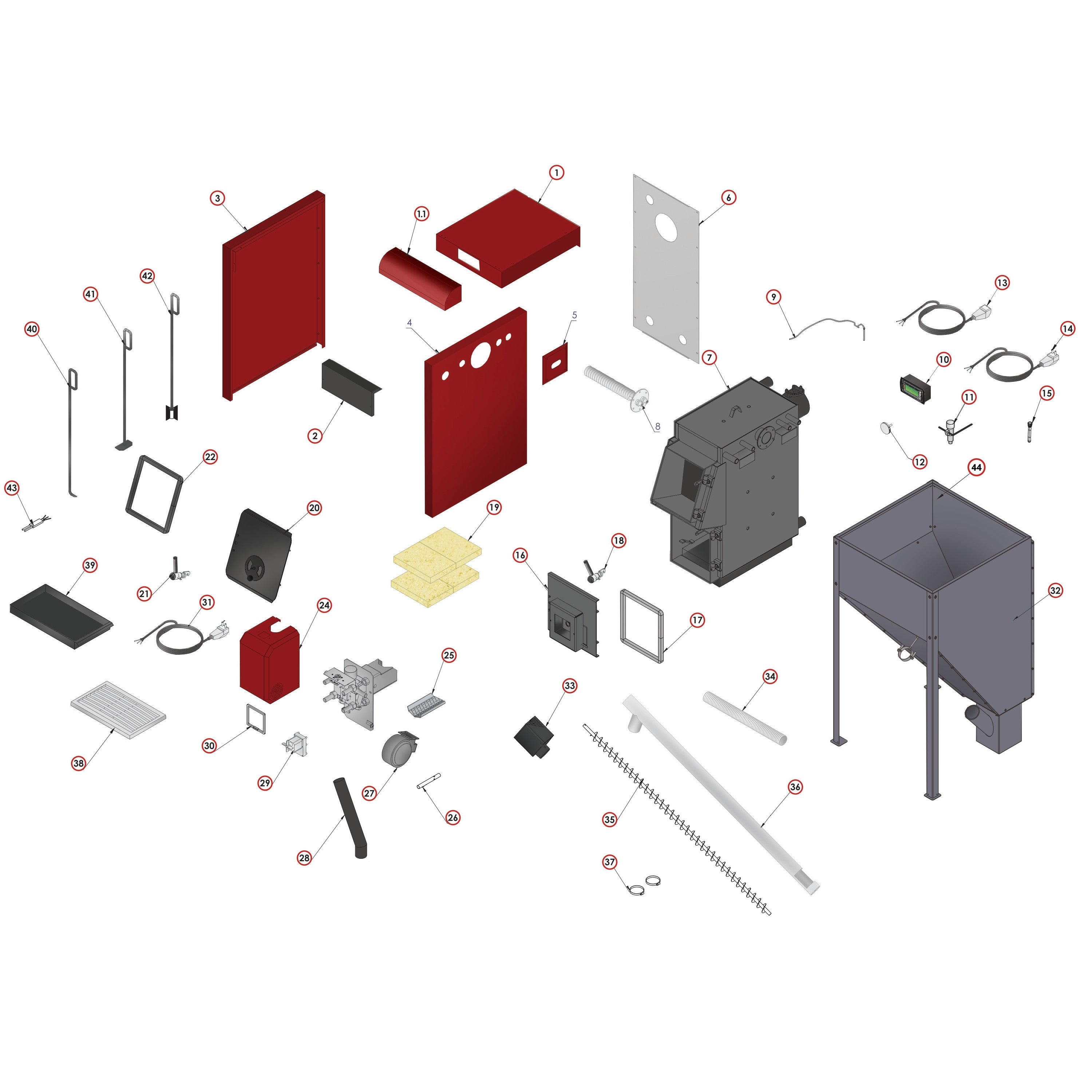 Steine für Brennkamer für Orligno 100 16kW 