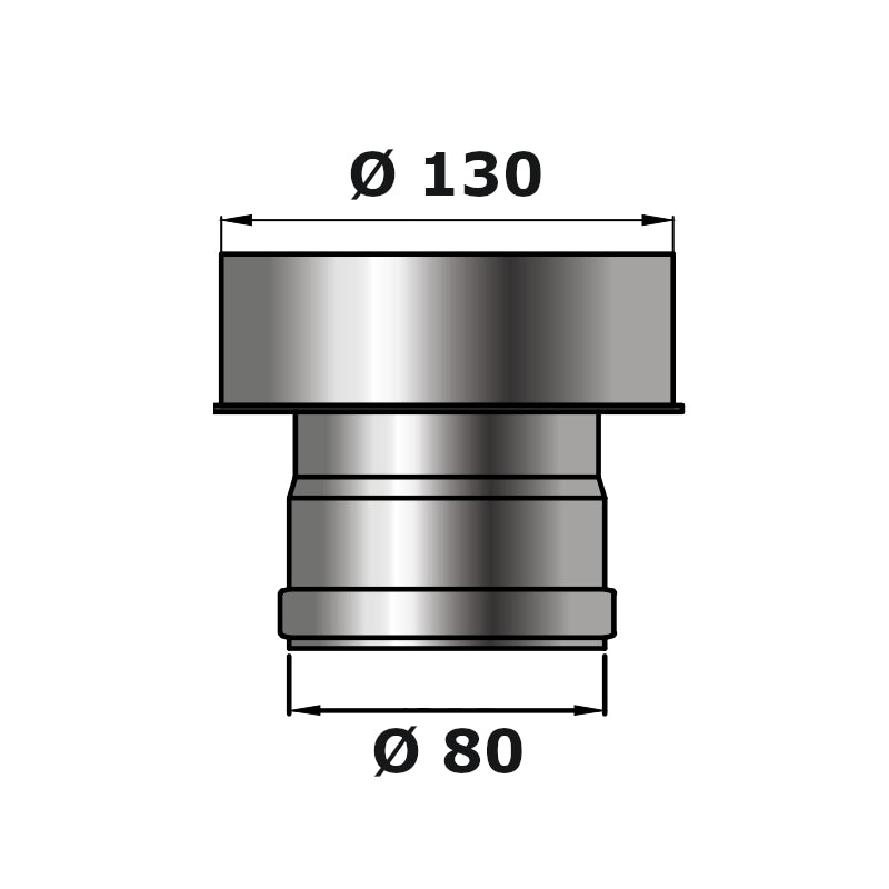 Erweiterung, gerade 80/130 mm, Farbwahl | Klimaworld.com