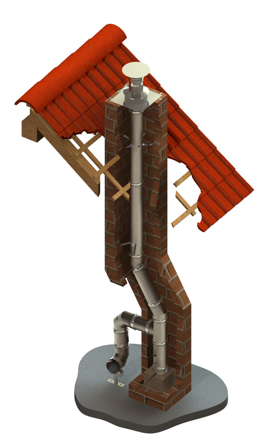 Edelstahlschornstein-Paket EW-FU einwandig 9,5 Meter
