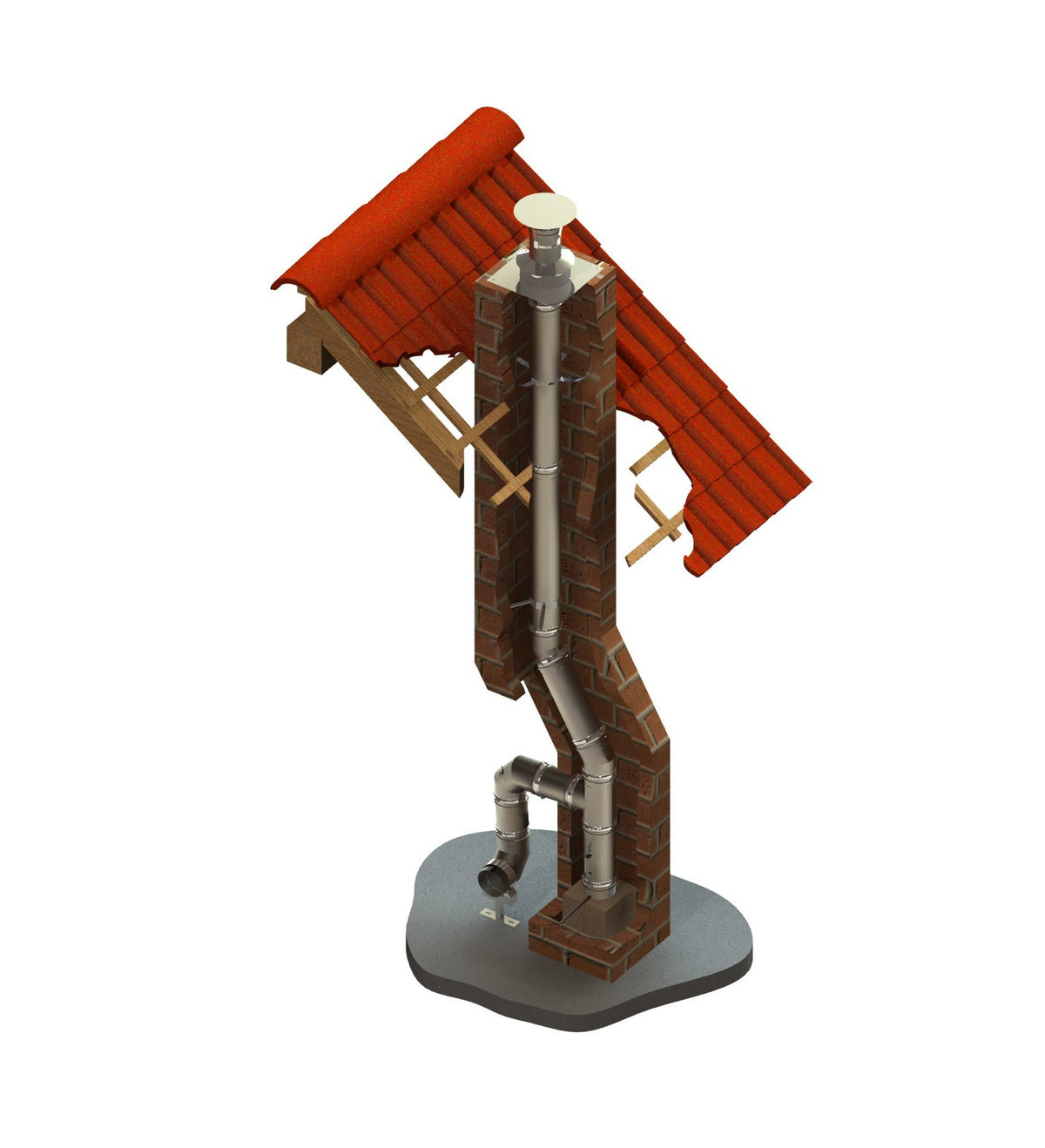 Edelstahlschornstein-Sanierung Paket EW-FU einwandig