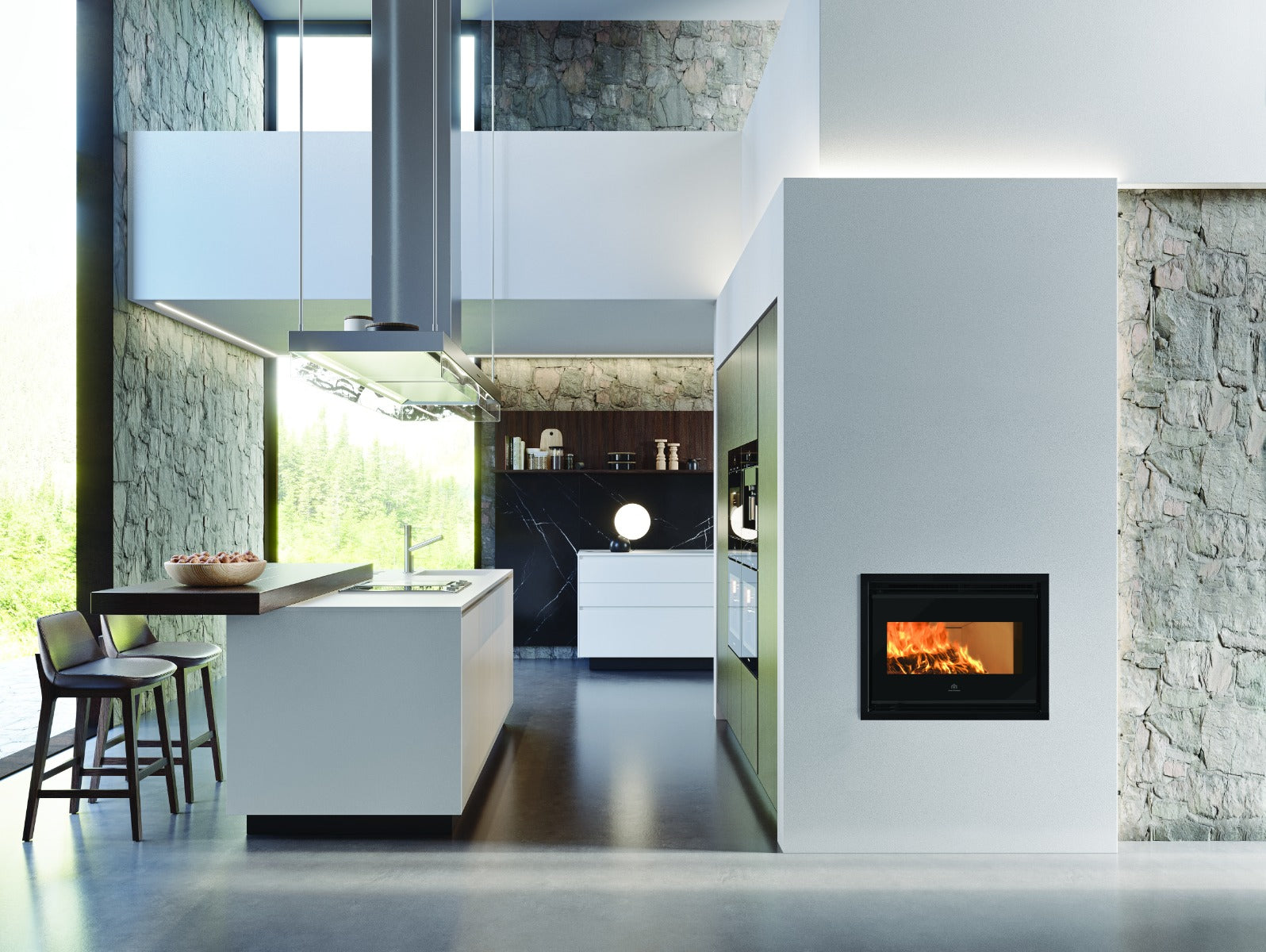 Edilkamin Kamineinsatz | Firebox Evo 54 V | 9,4 kW | Weiß