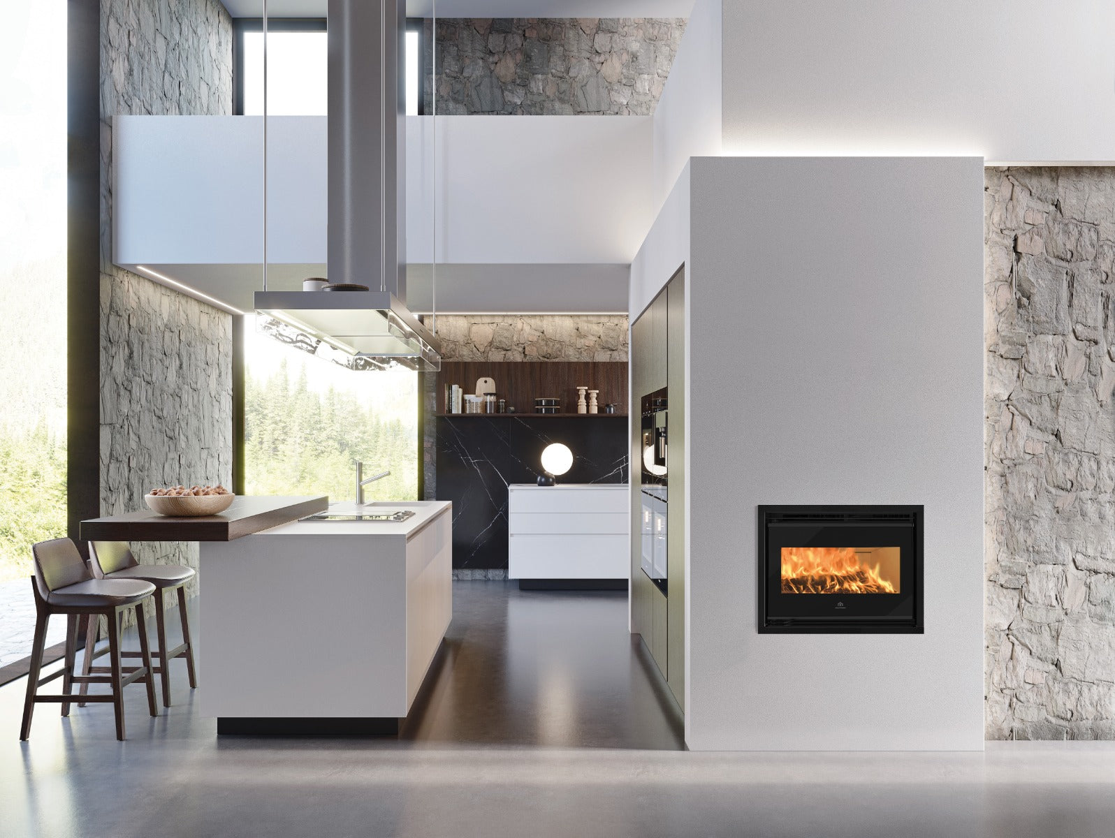 Edilkamin Kamineinsatz | Firebox Evo 54 V | 9,4 kW | Weiß