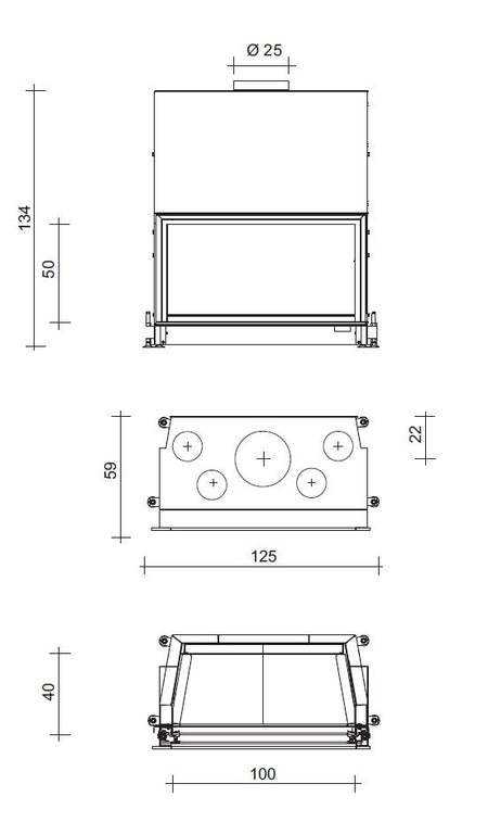 Edilkamin Kamineinsätze Flat 100 (N) 10,5kW 