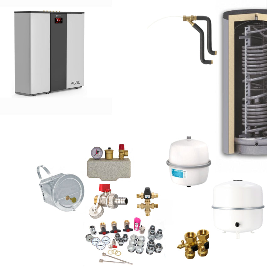 FLAT 8 - Kessel-Komplettpaket für Brauch- und Heizungswasser.