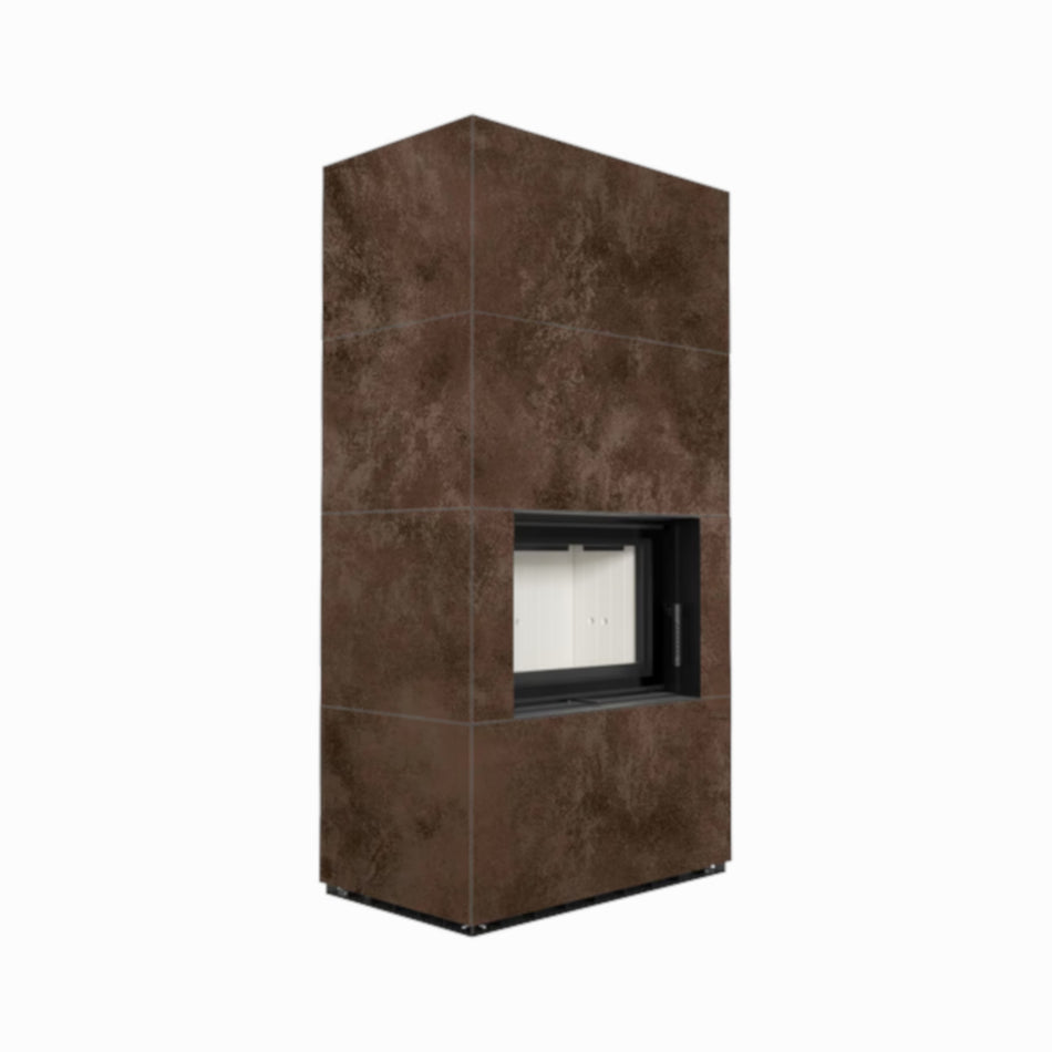 Kratki Kaminbausatz FLOKI BOX Oxide Moro, Glas vorn | klimaworld.com