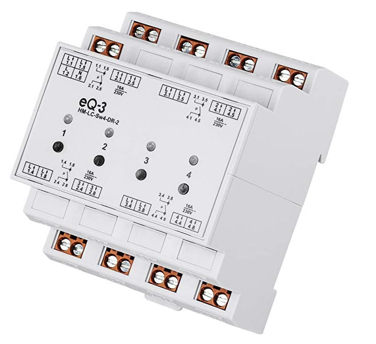 Homematic Funk-Schaltaktor 4-fach - Hutschiene | HM-LC-Sw4-DR-2 ➔ www.klimaworld.com