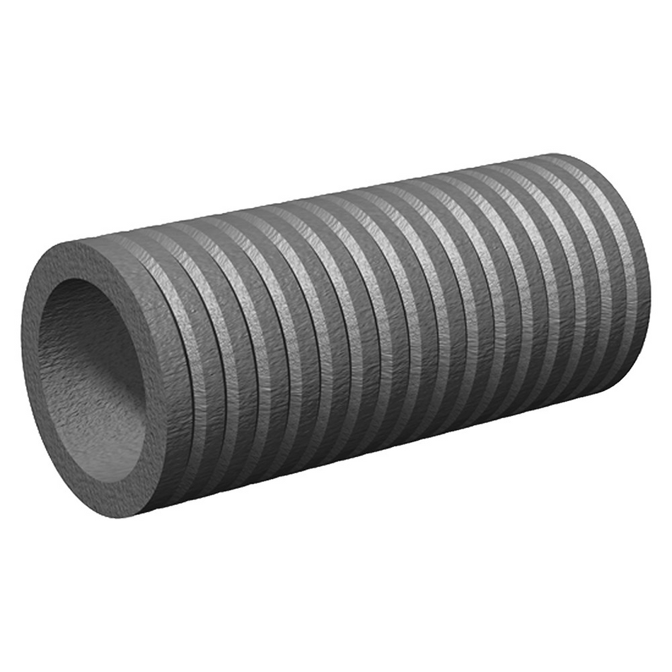 Graues Futterrohr Curaflex 3000 DN200, 400 mm lang, mit Rillenstruktur für Mauerdurchführung | Klimaworld.com