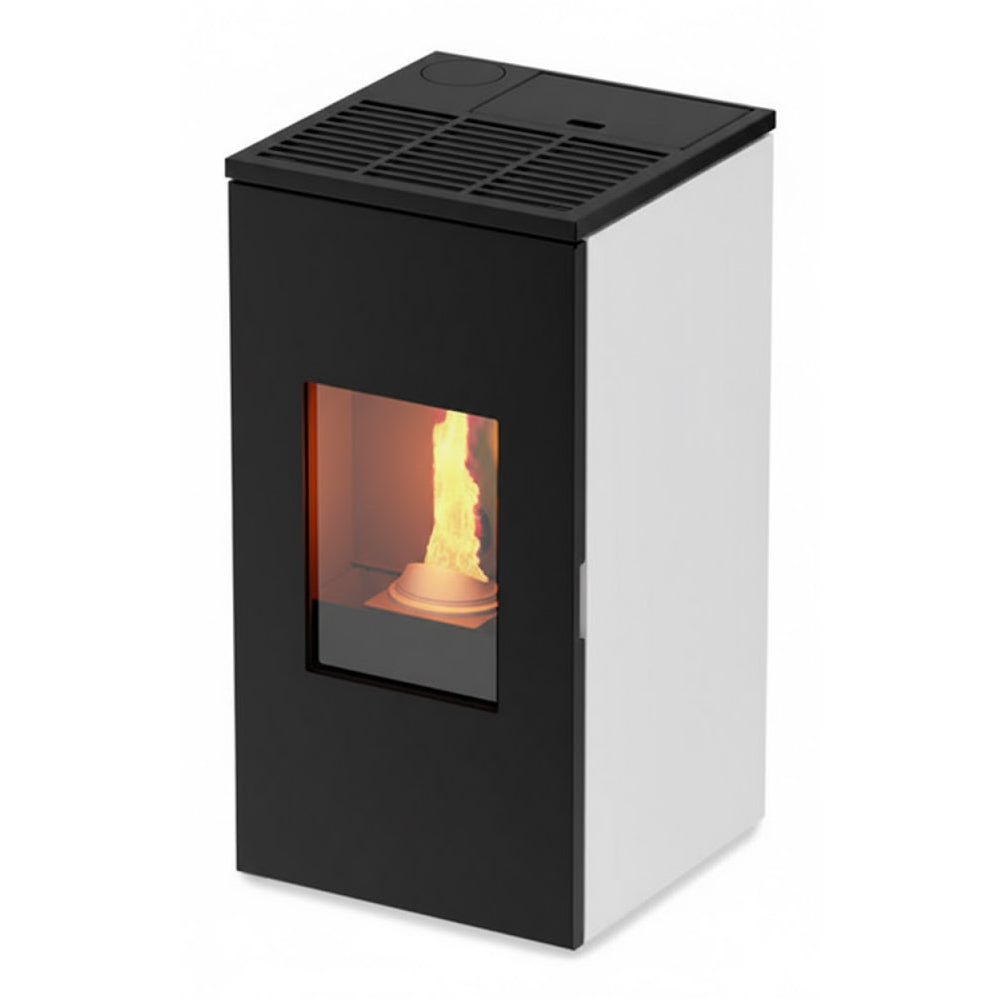 KALOR Pelletkamin | Futura Mod 11C | kanalisierbar | 11 kW | Weiß